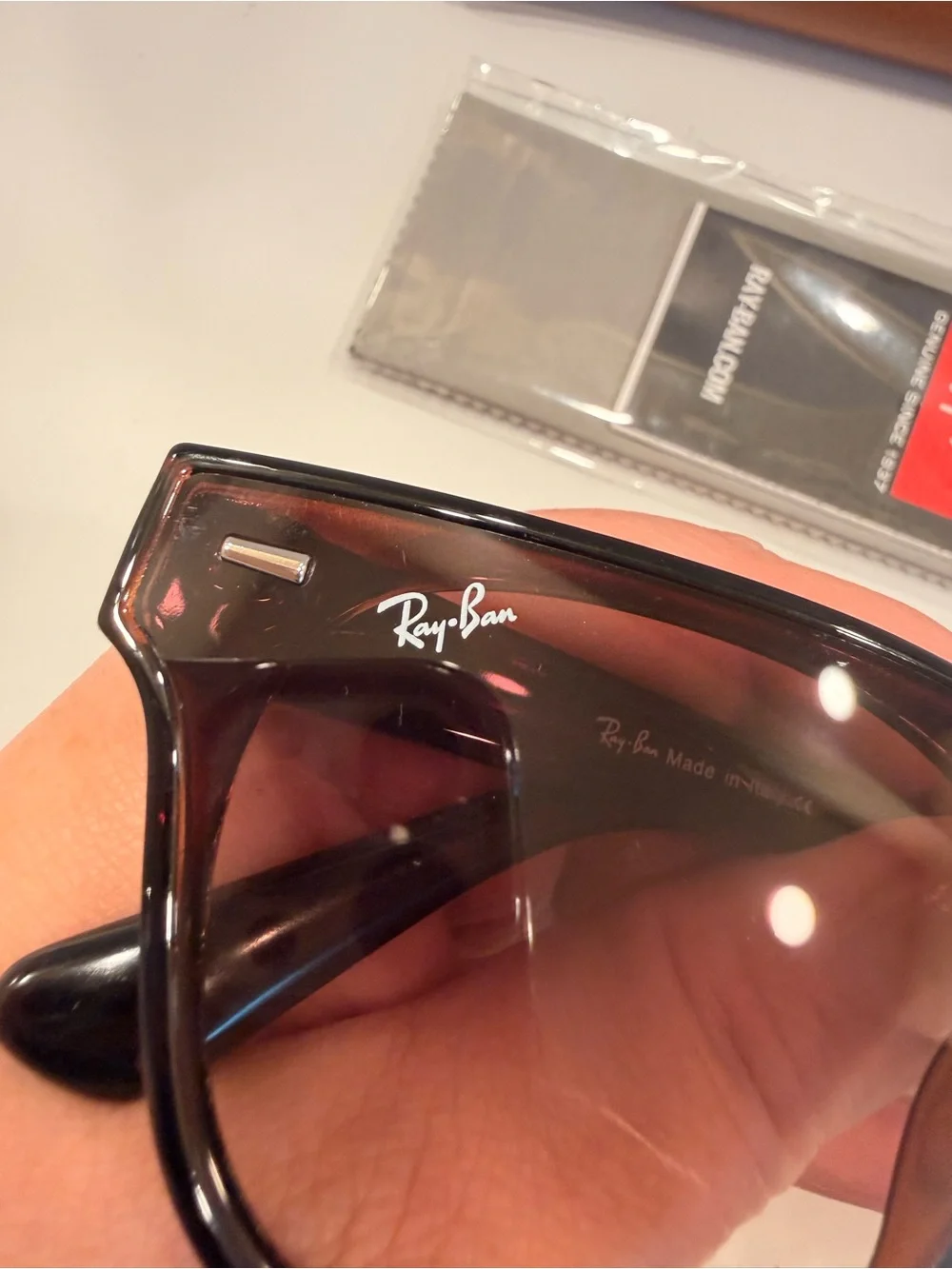 Ray-Ban Tortoiseshell Frame Sunglasses with Brown Gradient Lenses